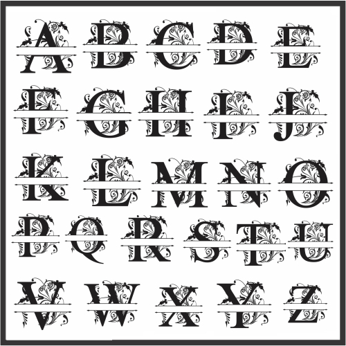 Split Letter Monogram Vector