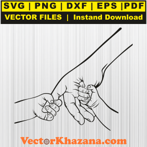 Father Holding Hands Svg