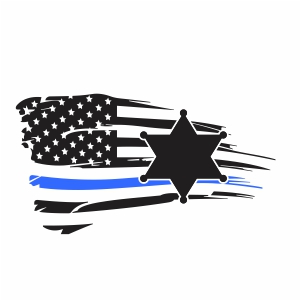 Sheriff Badge Weathered Flag Vector