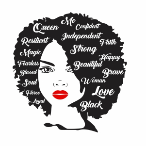 Afro woman Strong Svg