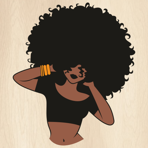 Black Lady Hair Style Svg