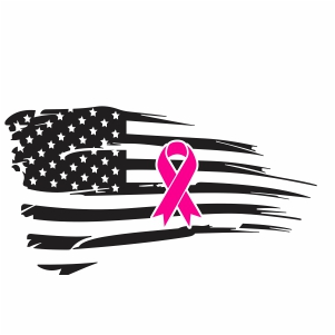 Pink Ribbon USA Flag Svg