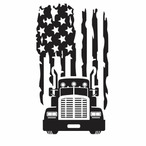 American Flag Trucker vector file