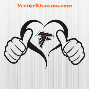Atlanta Falcons Heart Hand Svg