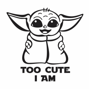 Vector Baby Yoda Clipart Black And White