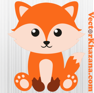 Cute Baby Fox Svg
