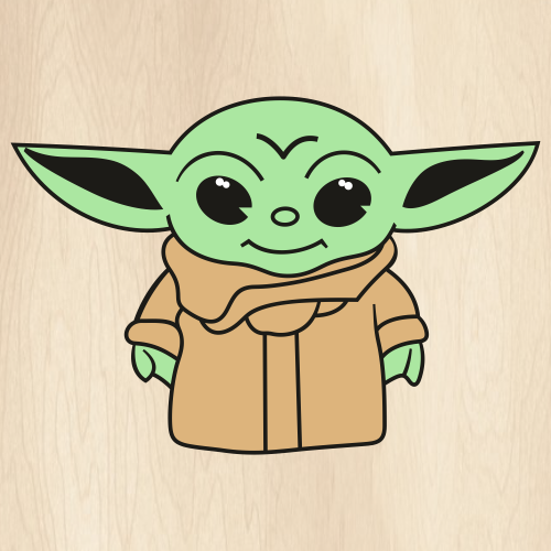 Baby Yoda star wars svg instant download clip art PNG PDF dxf