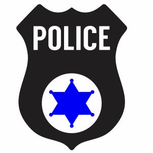 Back The Blue Police Badge Svg