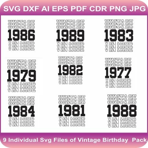 Vintage Birthday Svg bundle