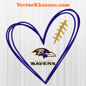 Baltimore Ravens Heart Svg