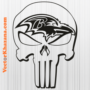 Baltimore Ravens Punisher Skull Svg
