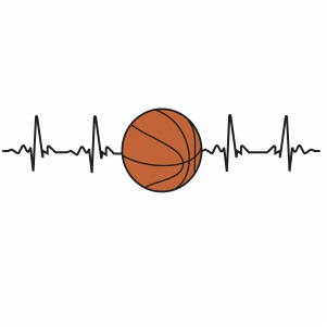 Basketball Heartbeat Svg
