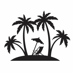 Beach Palm Tree svg cut file