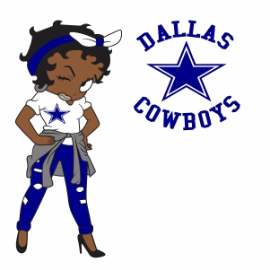 Betty Boop Dallas Cowboys vector