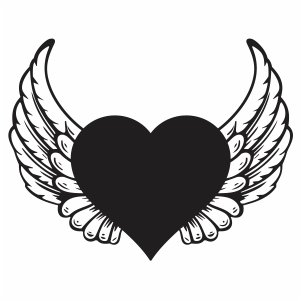 Heart With Angel Wings Svg