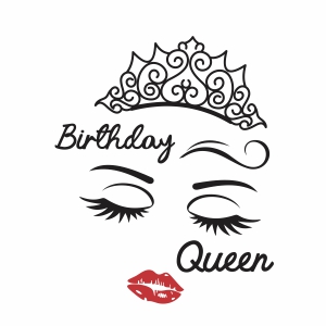 Birthday queen with crown vector file