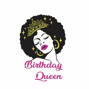 Birthday queen girl with crown svg file