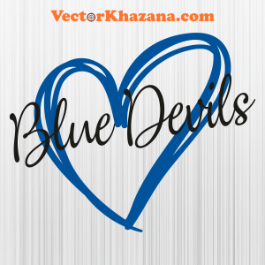 Duke Blue Devils Heart Svg