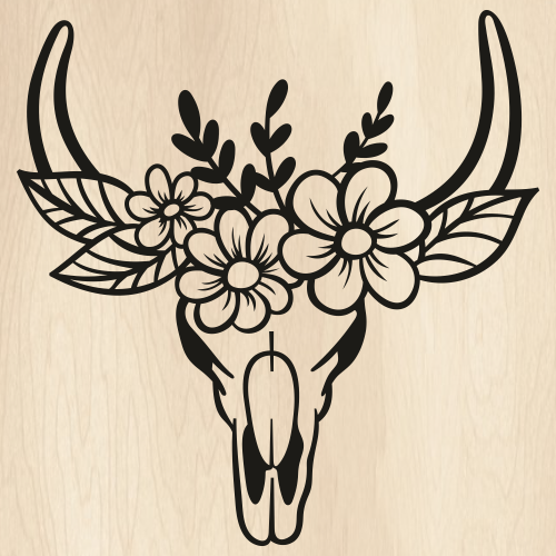 Boho Cow Skull Svg