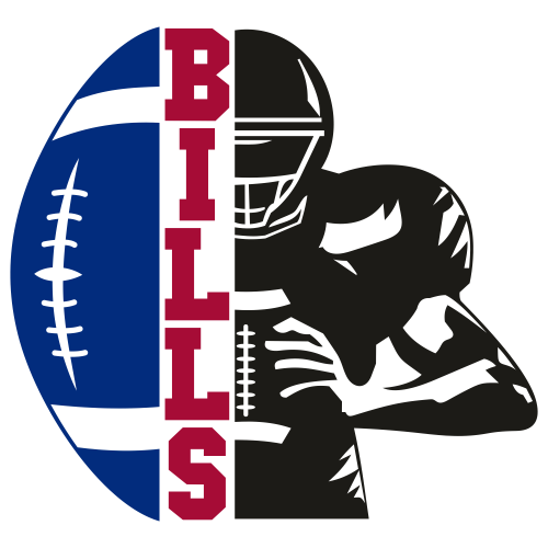 Buffalo Bills Distressed Football Half Player Svg
