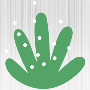 Cactus Leaf with Dot Logo Svg