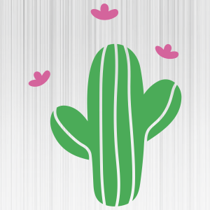 Cactus with Flower Logo Svg