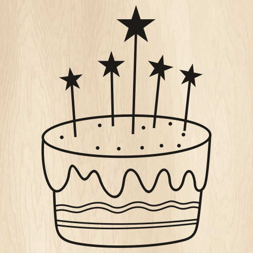 Cake With Candle Svg