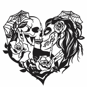 kissing skull svg