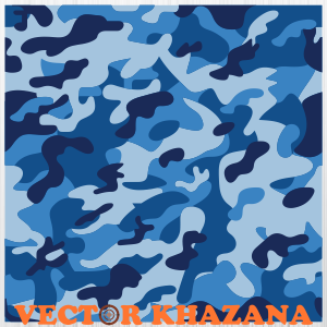 Blue Camo Camouflage Seamless Pattern SVG