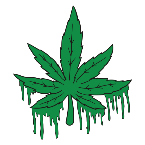Dripping Cannabis Leaf Svg
