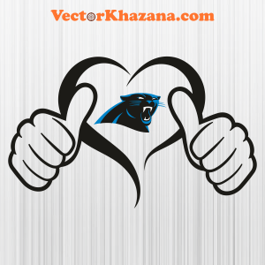 Carolina Panthers Heart Hand Svg