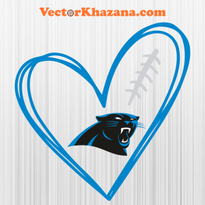 Carolina Panthers Heart Svg