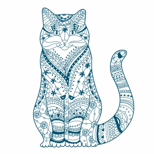 Cat Zentangle Svg