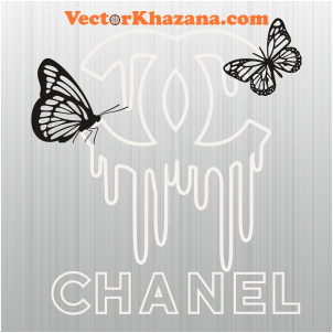 Chanel Drip Butterfly Svg