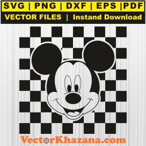 Checkered Mickey Mouse Rectangle Svg