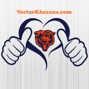 Chicago Bears Heart Hand Svg