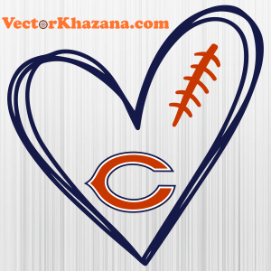 Chicago Bears Heart Svg