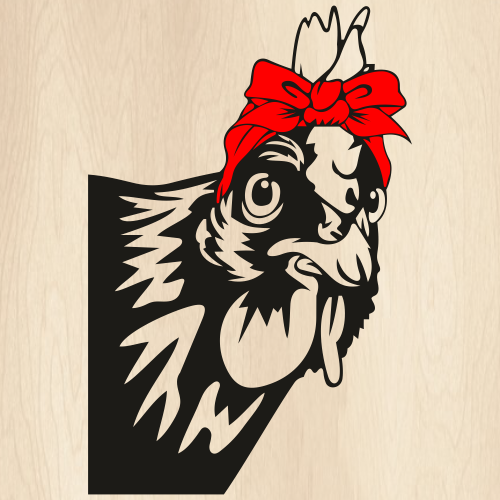 Chicken with Bandana Rooster Svg