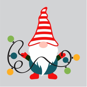 Gnome holding Lights Svg