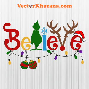 Christmas Believe Light Svg
