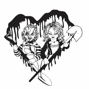 Chucky and Tiffany Svg