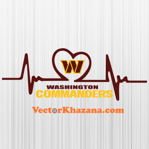 Washington Commanders Heartbeat Svg