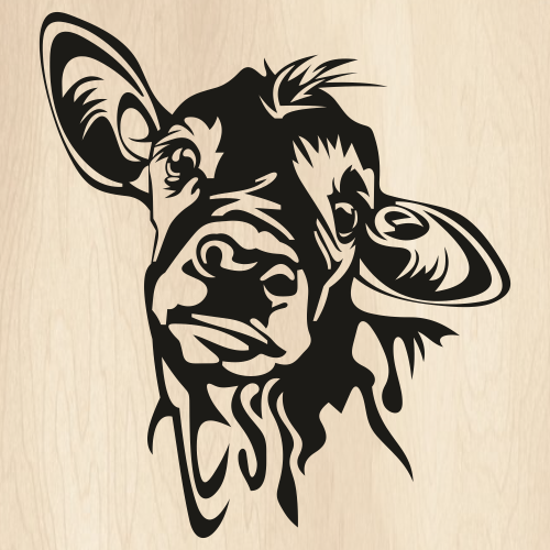 Calf Head SVG | Cows Calf PNG | Baby Cow vector File | PNG, SVG, CDR