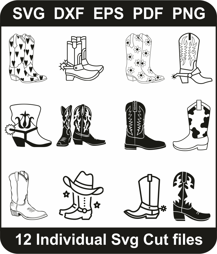 Cowboy Boots Svg Pack