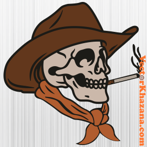 Cowboy Skull With Cigar Svg
