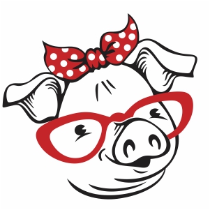 Pig with Bandana Svg