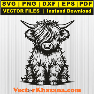 Cute Highland Cow Svg Png