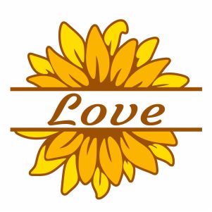 Sunflower Monogram Vector
