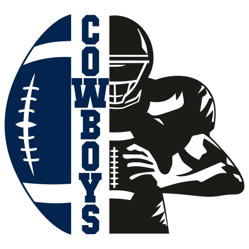 Dallas Cowboys Distressed Football Half Player Svg