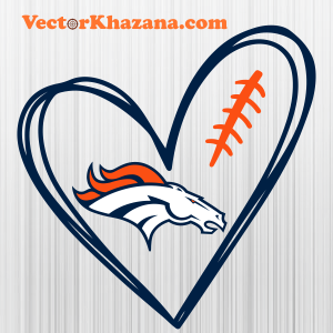 Denver Broncos Heart Svg